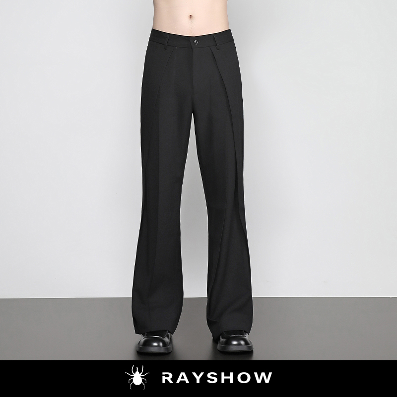 RAYSHOW@解构中性高腰微喇西裤