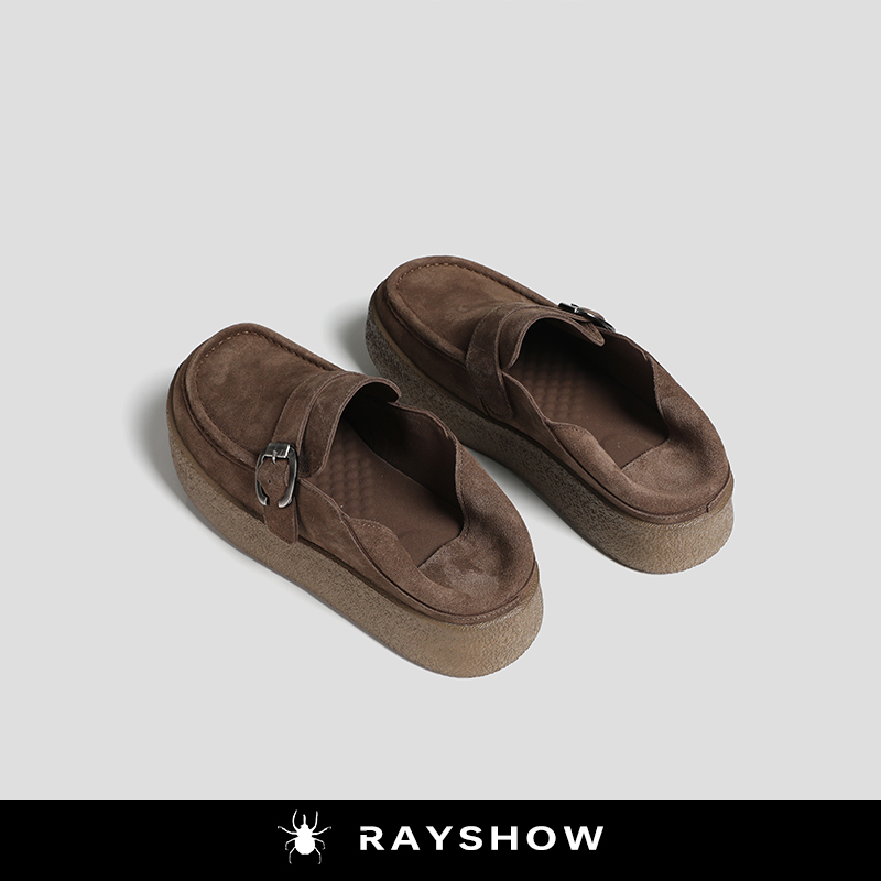 通勤复古头层牛皮厚底乐福鞋男