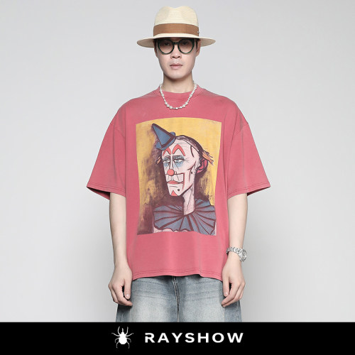 RAYSHOW·诡面狂欢艺术做旧短袖