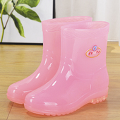 胶靴百搭耐磨雨鞋 防滑水靴透明塑料 加厚中短筒防水鞋 套鞋 女夏胶鞋