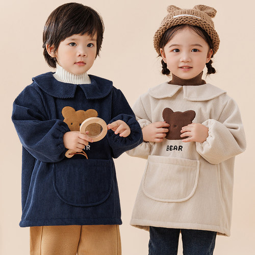 秋冬宝宝灯芯绒可爱羽绒服罩衣