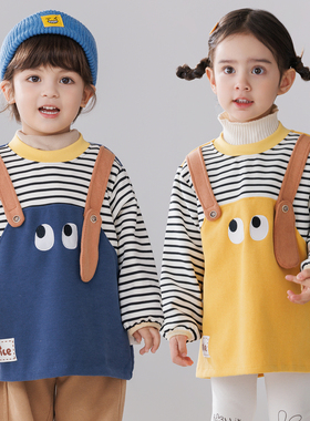 儿童罩衣防水长袖秋冬可爱男童绘画围裙外穿防脏女宝宝婴儿吃饭兜