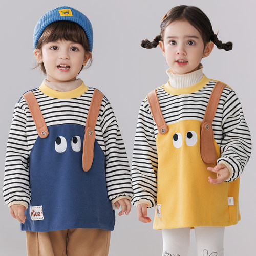 儿童罩衣防水长袖秋冬可爱男童绘画围裙外穿防脏女宝宝婴儿吃饭兜