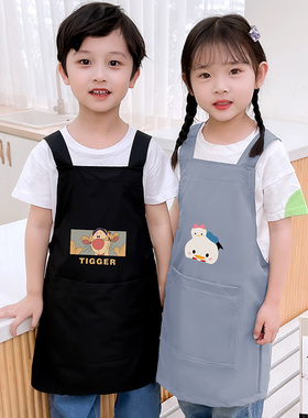宝宝防水罩衣无袖儿童画画美术定制薄款围裙男女小孩吃饭防脏围兜