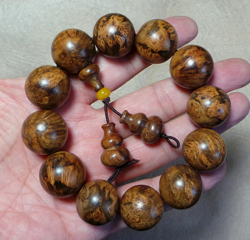 麻梨疙瘩 手串 佛珠 鬼影满花 2.0cm（店主珍藏品）63.1克