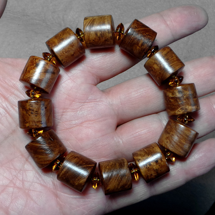 麻梨疙瘩 桶珠 手串  1.5x1.3 cm  一物一拍
