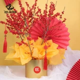 Новогодняя цветочная пуля Новый год красная благословение коробка коробка серебряная ива