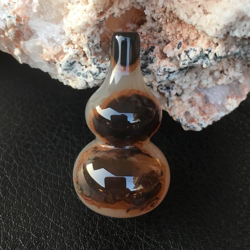 巴西纯天然原色无烧无优化缠丝玛瑙大葫芦吊坠中式男款挂件半宝石