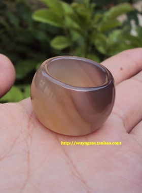 天然原色加厚玛瑙扳指戒指环男女