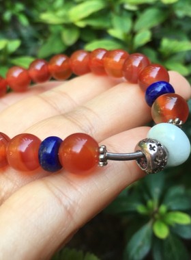 天然冰透红玛瑙手串女款手边百搭