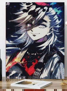 鬼灭之刃上弦之贰童魔满钻石画女生女孩DIY手工砖石绣demonslayer