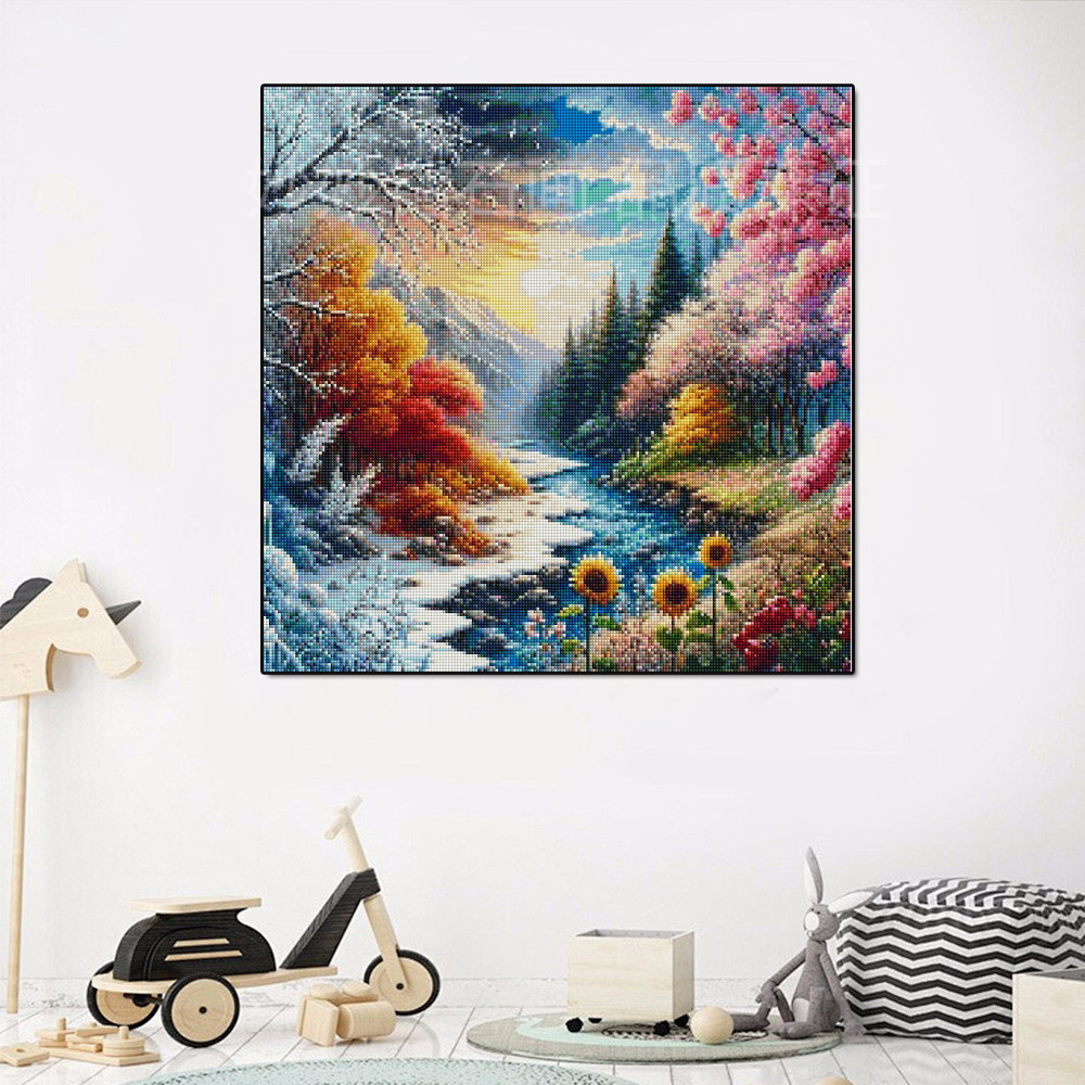 2026新款高颜值四季风景冬天钻石画年轻人客厅装饰画DIY手工成人