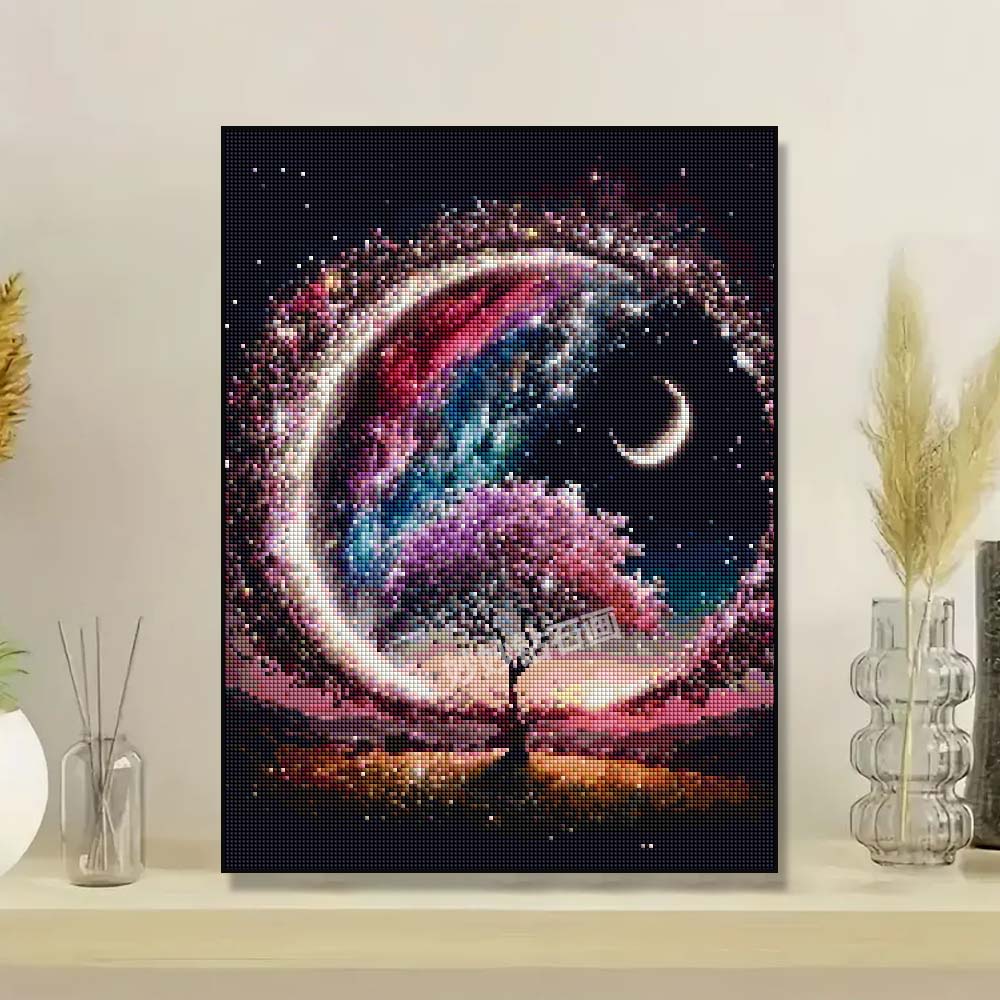 静物星空樱花生命树钻石画客厅装饰画成人手工5DIY点钻十字绣刺绣图片
