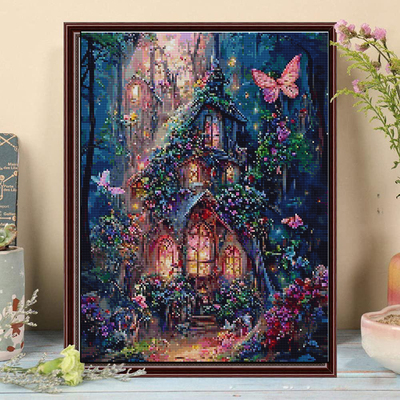 DIY梦幻小屋景色钻石画全满钻艺术套件成人手工水晶画砖石十字绣