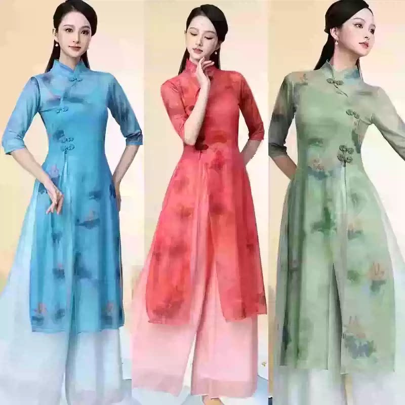 2026新款民族风广场舞服装女跳舞蹈服套装团队秧歌服雪纺表演出服