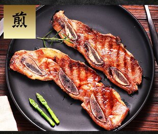 黑椒牛仔骨1kg内有9～10片 酒店中餐半成品食材已腌制带骨牛小排