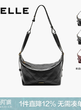 百丽包包女新款慵懒休闲百搭枕头包单肩包斜挎手提小方包9311ACX5