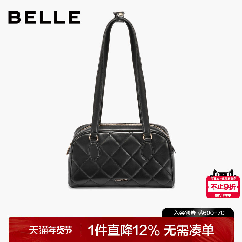 百丽包包女2025冬季新款时尚休闲小香风单肩波士顿包X7409DX5,箱包皮具/热销女包/男包,腋下包,淘宝优惠券,粉丝福利购,淘宝优惠卷