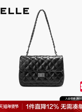 百丽包包女新款黑色质感通勤小香风链条单肩腋下包斜挎包BL768DX4