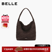 百丽女包包2026新款 商场同款 休闲绒面编织小号单肩hobo包JY197AX6