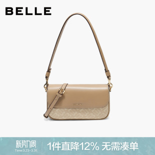 百丽包包女新款 海鸥老花系列腋下包通勤法棍包单肩斜挎包X7413DX5