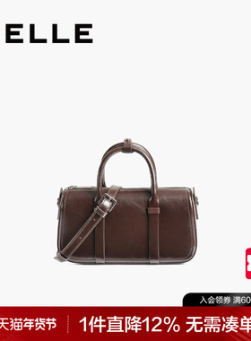 百丽包包女2025新款波士顿包质感通勤单肩斜挎保龄球手提包BL825B