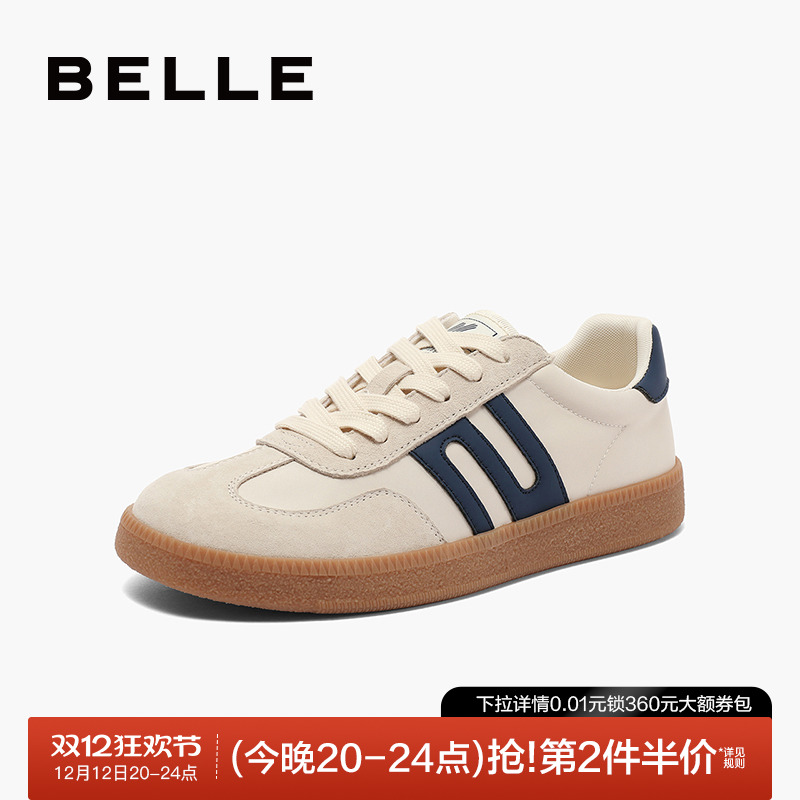 百丽跑道德训复古休闲运动鞋子