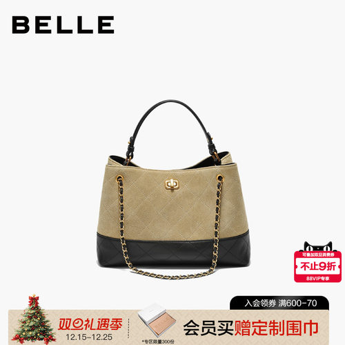 百丽2025新款时尚小香风托特包