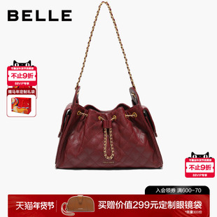 【新年礼物】百丽女包包2026新款红色小香风托特包腋下包X7210AX6