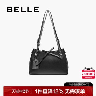 百丽包包女2025新款时尚蝴蝶结通勤单肩斜挎链条包托特包BL850CX5