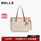 百丽包包女新款 复古老花手提包老花大容量通勤包托特包X9040AX3