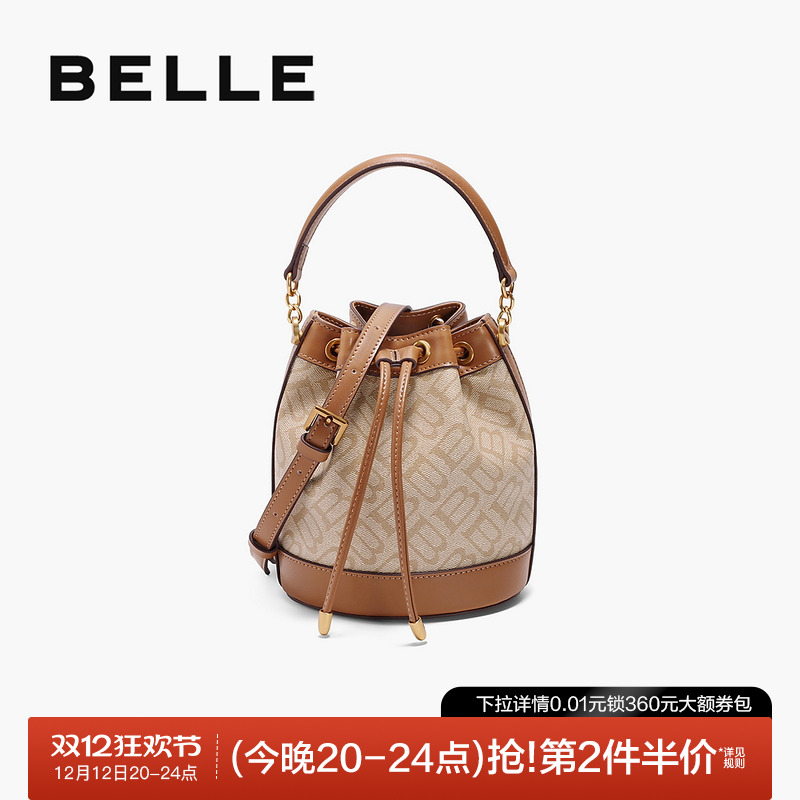 百丽2025新菜篮子海鸥老花水桶包