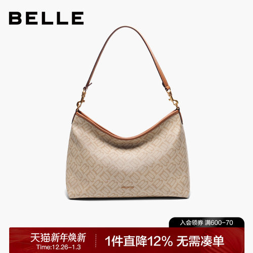 百丽包包hobo包真皮斜跨包托特包