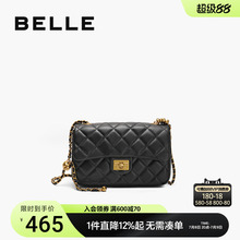 百丽女包碎银几两小方包真皮羊皮小香风黑色链条包斜挎包X6916BX4