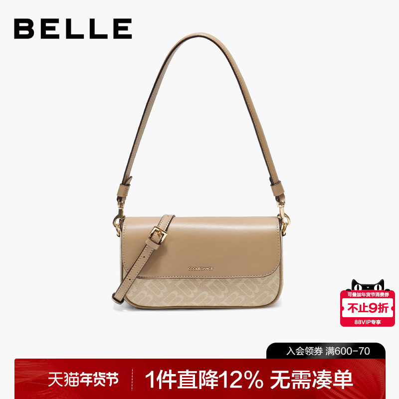 百丽包女25冬新款海鸥老花系列通勤法棍包单肩斜挎腋下包X7413DX5,箱包皮具/热销女包/男包,腋下包,淘宝优惠券,粉丝福利购,淘宝优惠卷