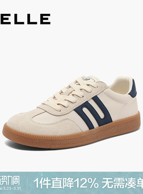 百丽跑道德训鞋女鞋子2024秋季新款休闲鞋复古运动跑鞋Z7J1DAM5