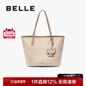 百丽包女2025新款 海鸥老花手提包大号手提包大容量托特包X7375BX5
