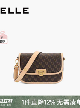 【母亲节礼物】百丽女包时光慢递复古老花斜挎包小方包X7059CX4