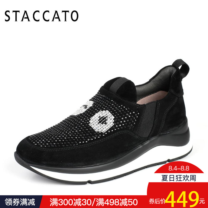 STACCATO/思加圖秋季大眼睛運動風坡跟女單鞋9H801CM7