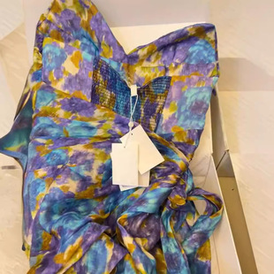 今年流行爆款高级感小众裙子仙女超仙森系小个子花色连衣裙女夏季