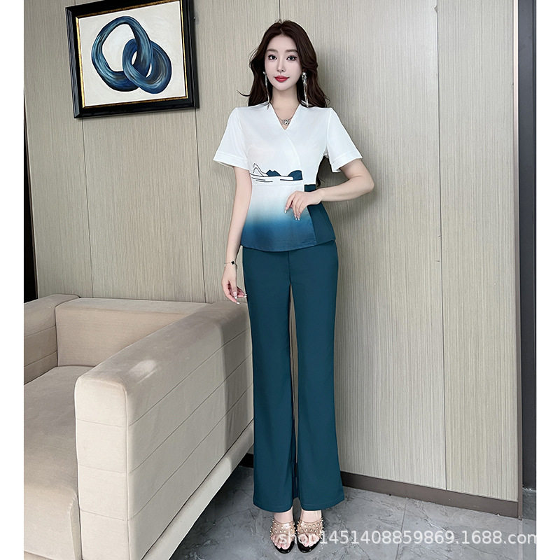 套装美容师足疗工作服性感spa空姐制服女夜场气质足浴新款技师服