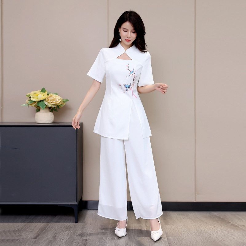 23003-1新款足浴技师工作服足疗店SPA养生馆沐足店套装工衣制服女