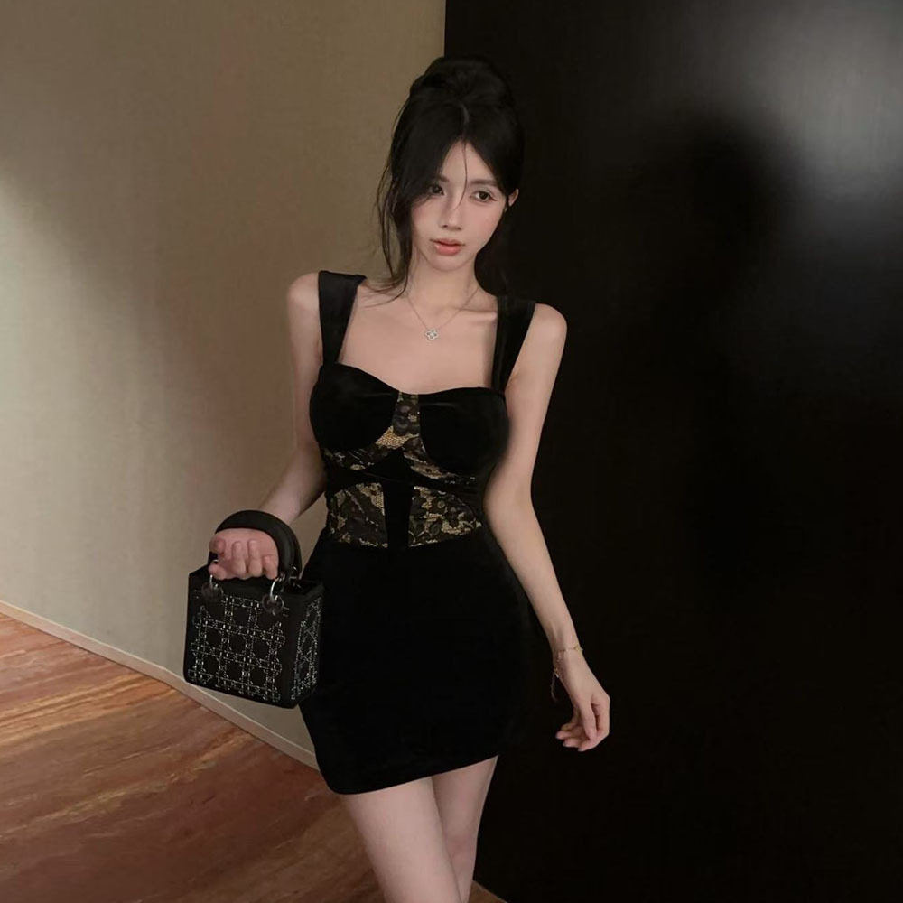 18YX8068欧美2026跨境外贸修身包臀加领带时尚性感连衣裙撞色短裙