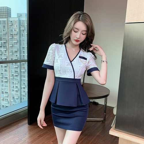沐足足浴技师工作服气质V领减龄养生馆美容店SAP按摩桑拿馆两件套