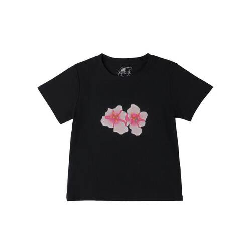 福老儿flower黑色白色 卡通花 正肩 圆领tee