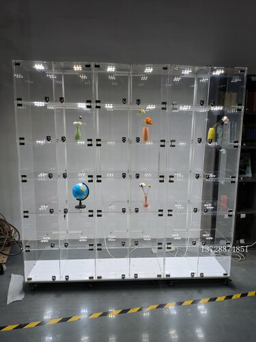 手办活动格子透明亚克力展示柜灯