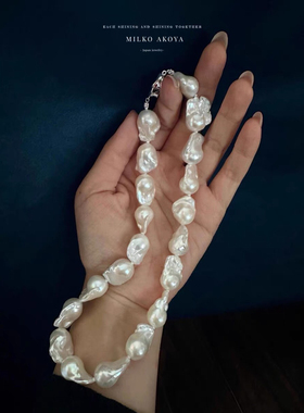 时尚随性高级经典大巴洛克项链异形珍珠锁骨链夸张大气巴洛克颈链