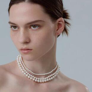 董洁同款毛衣链女珍珠毛衣链长款珍珠项链女衔尾蛇系列轻奢高级感