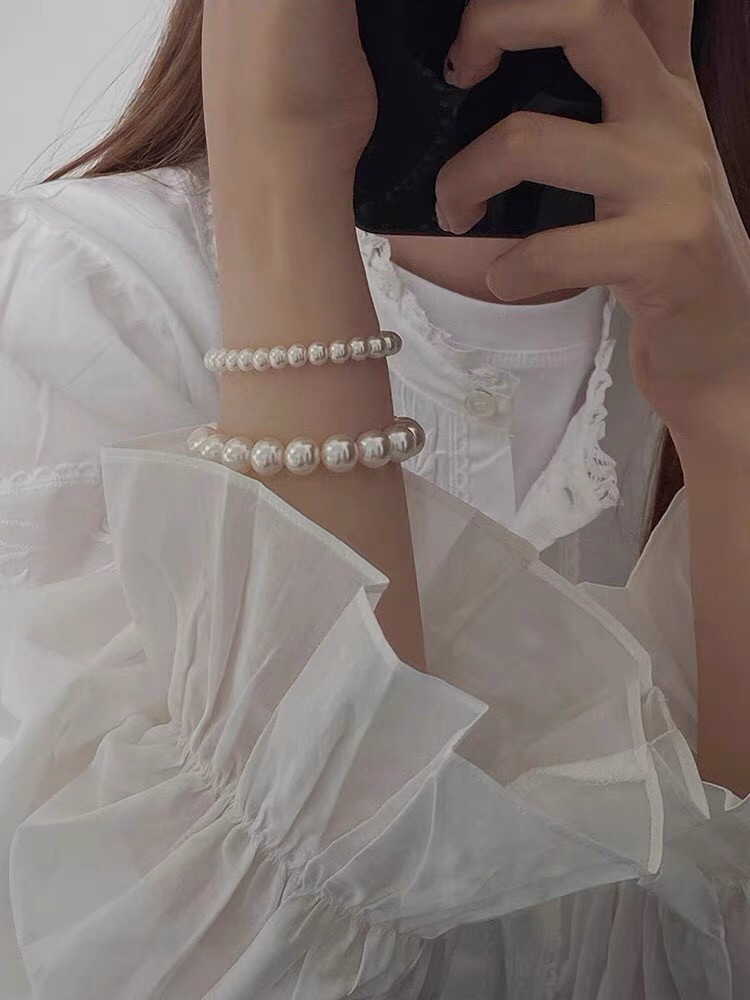 消失的她倪妮同款珍珠手链女澳白珍珠手串女强光轻奢港风珍珠礼物