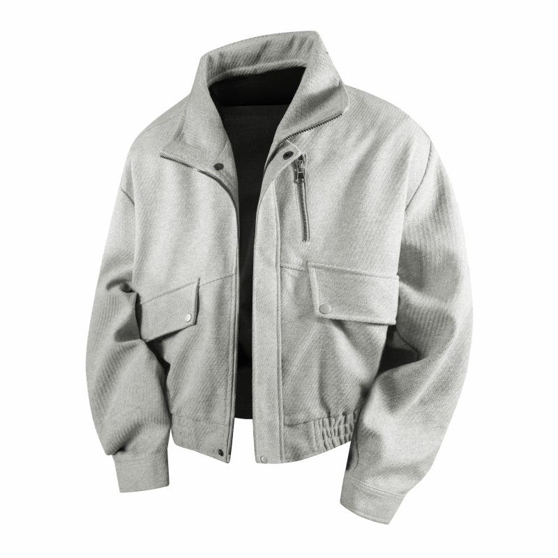 物质公式美式飞行员夹克男春秋季潮cieanfit痞帅外套宽松立领上衣